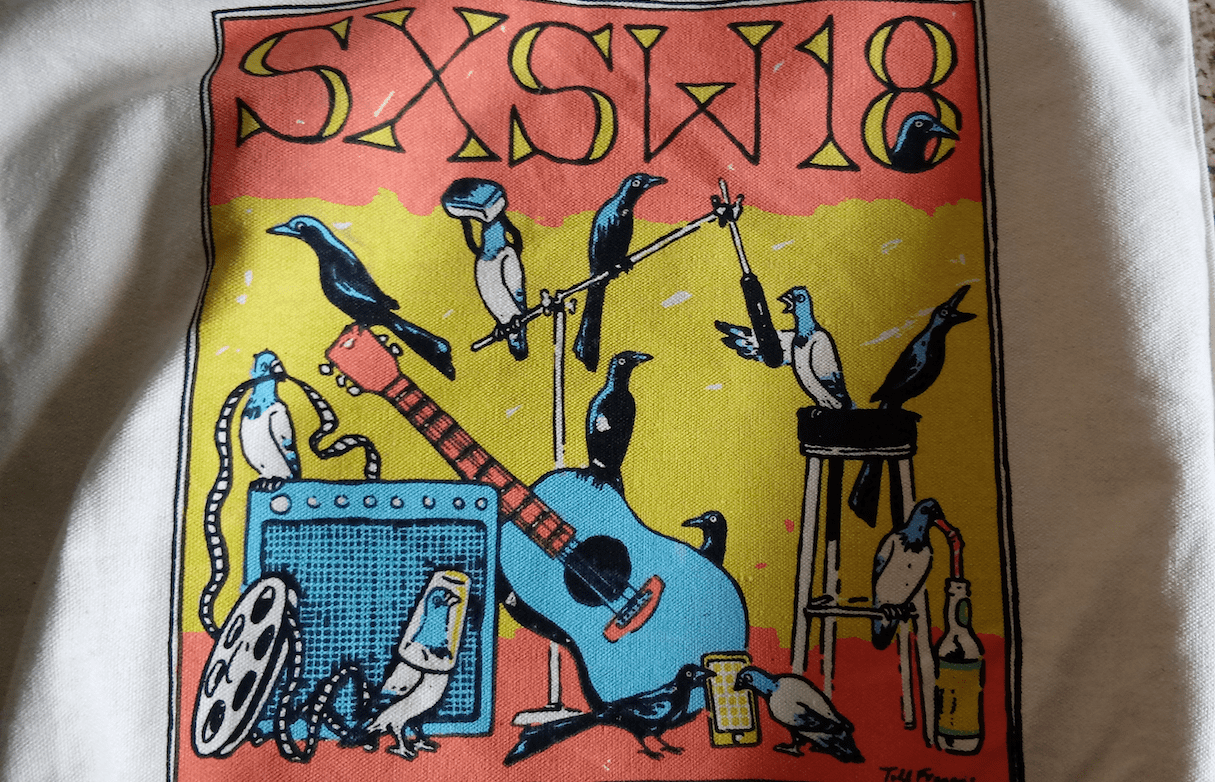 Swag bag from SXSW 2018