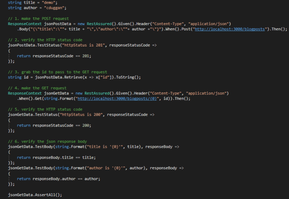 lines of code using RestAssured