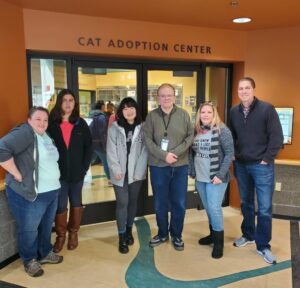 Six Catalyte employees volunteering at the Oregon Human Society