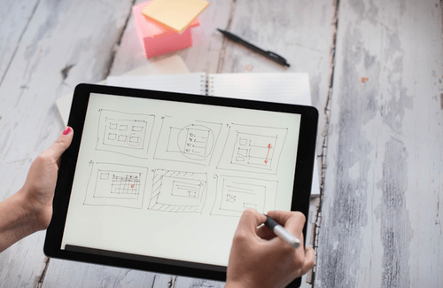 Creating UX designs on a tablet