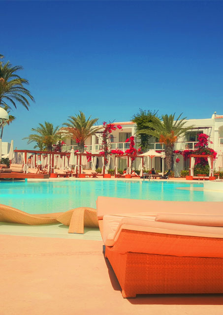 Outdoor pool at fancy resort