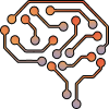 Abstract icon of brain and terminals